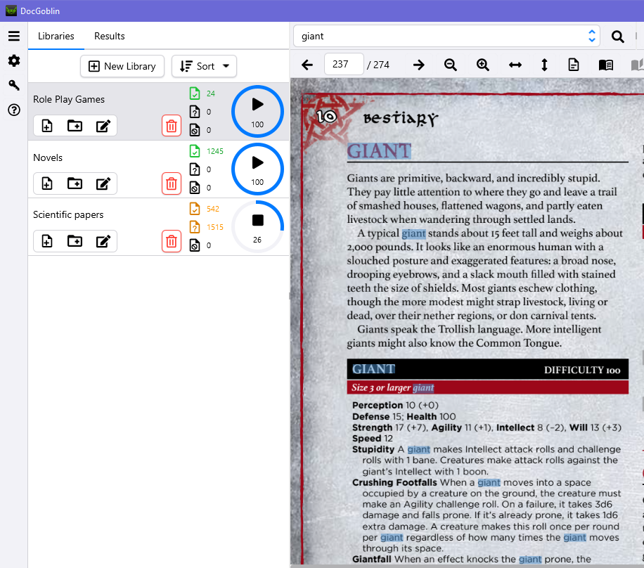 DocGoblin searching for 'giant' in RPG books